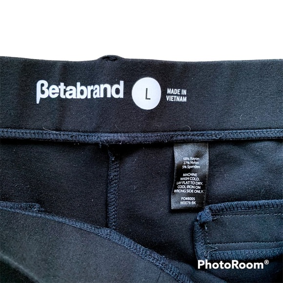 Betabrand black slacks with elastic waistband size large - Picture 6 of 6